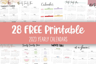 Printable 2023 Yearly Calendars Feature Image