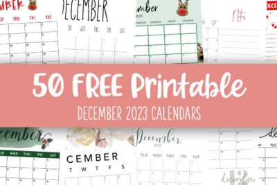 Printable December 2023 Calendars Feature Image