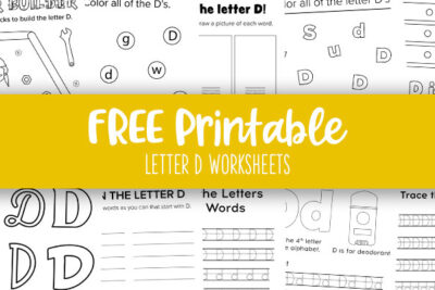 Printable Letter D Worksheets Feature Image