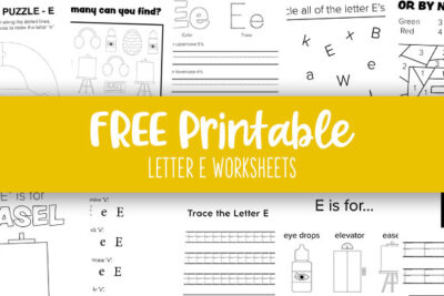 Printable Letter E Worksheets Feature Image