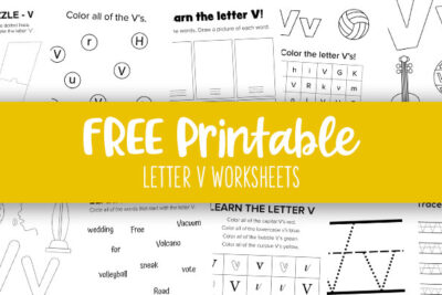 Printable Letter V Worksheets Feature Image