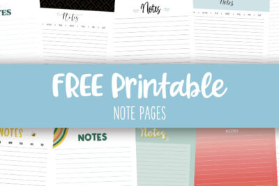 Printable Note Pages Feature Image