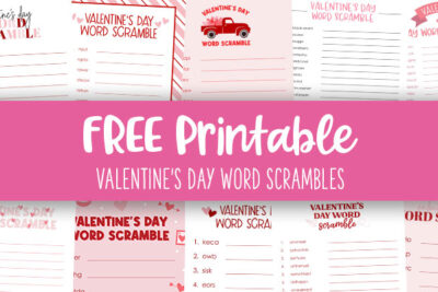 Printable Valentines Day Word Scrambles Feature Image