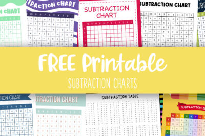 Printable Subtraction Charts Feature Image