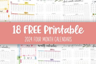 Printable 2024 Four Month Calendars Feature Image