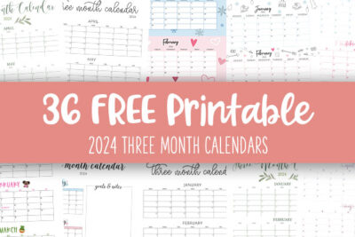 Printable 2024 Three Month Calendars Feature Image