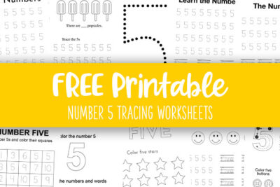 Printable Number 5 Tracing Worksheets Feature image