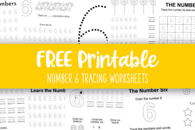 Printable Number 6 Tracing Worksheets Feature image