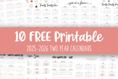 Printable 2025 2026 Two Year Calendars Feature Image