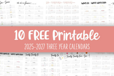 Printable 2025 2027 Three Year Calendars Feature Image
