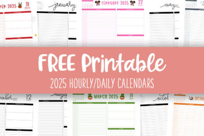 Printable Hourly Daily 2025 Calendars Feature Image