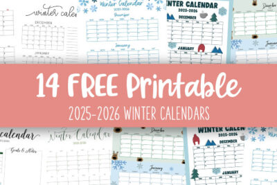 Printable 2025 2026 Winter Calendars Feature Image