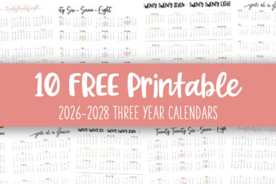 Printable 2026 2028 Three Year Calendars Feature Image