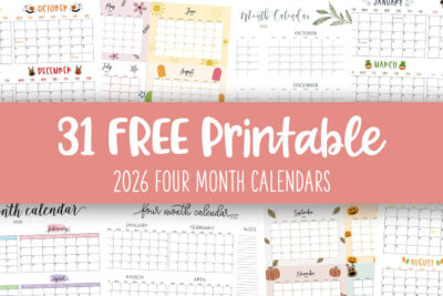 Printable 2026 Four Month Calendars Feature Image