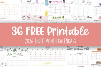 Printable 2026 Three Month Calendars Feature Image