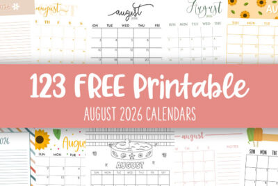 Printable August 2026 Calendars Feature Image