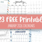 January 2026 Calendars - 123 FREE Printables