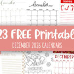 December 2026 Calendars - 123 FREE Printables