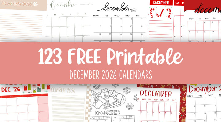 Printable December 2026 Calendars Feature Image 1