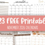 November 2026 Calendars - 123 FREE Printables