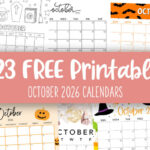 October 2026 Calendars - 123 FREE Printables