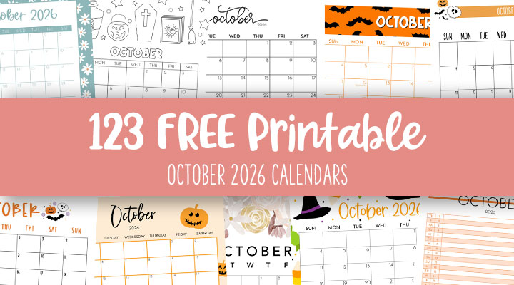 Printable October 2026 Calendars Feature Image
