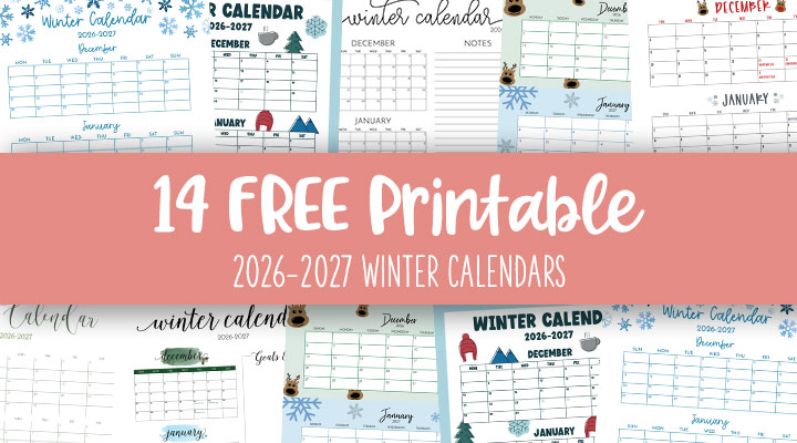 Printable 2026 2027 Winter Calendars Feature Image