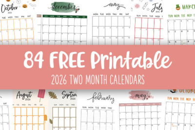 Printable 2026 Two Month Calendars Feature Image