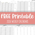 2026 Weekly Calendars - All 52 Weeks