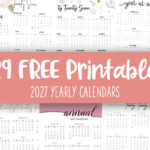 2027 Yearly Calendars - 29 FREE Printables