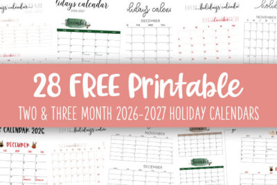 Printable Two And Three Month 2026 2027 Holiday Calendars Feature Image