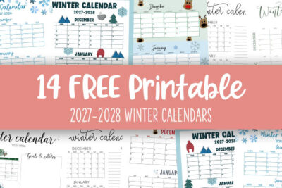 Printable 2027 2028 Winter Calendars Feature Image