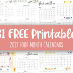 2027 Four Month Calendars - 31 FREE Printables