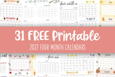Printable 2027 Four Month Calendars Feature Image