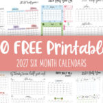 6 Month Calendars 2027 - 40 FREE Calendars