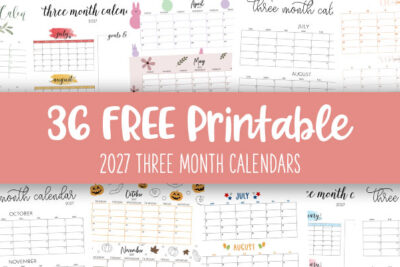 Printable 2027 Three Month Calendars Feature Image