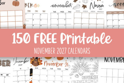 Printable November 2027 Calendars Feature Image